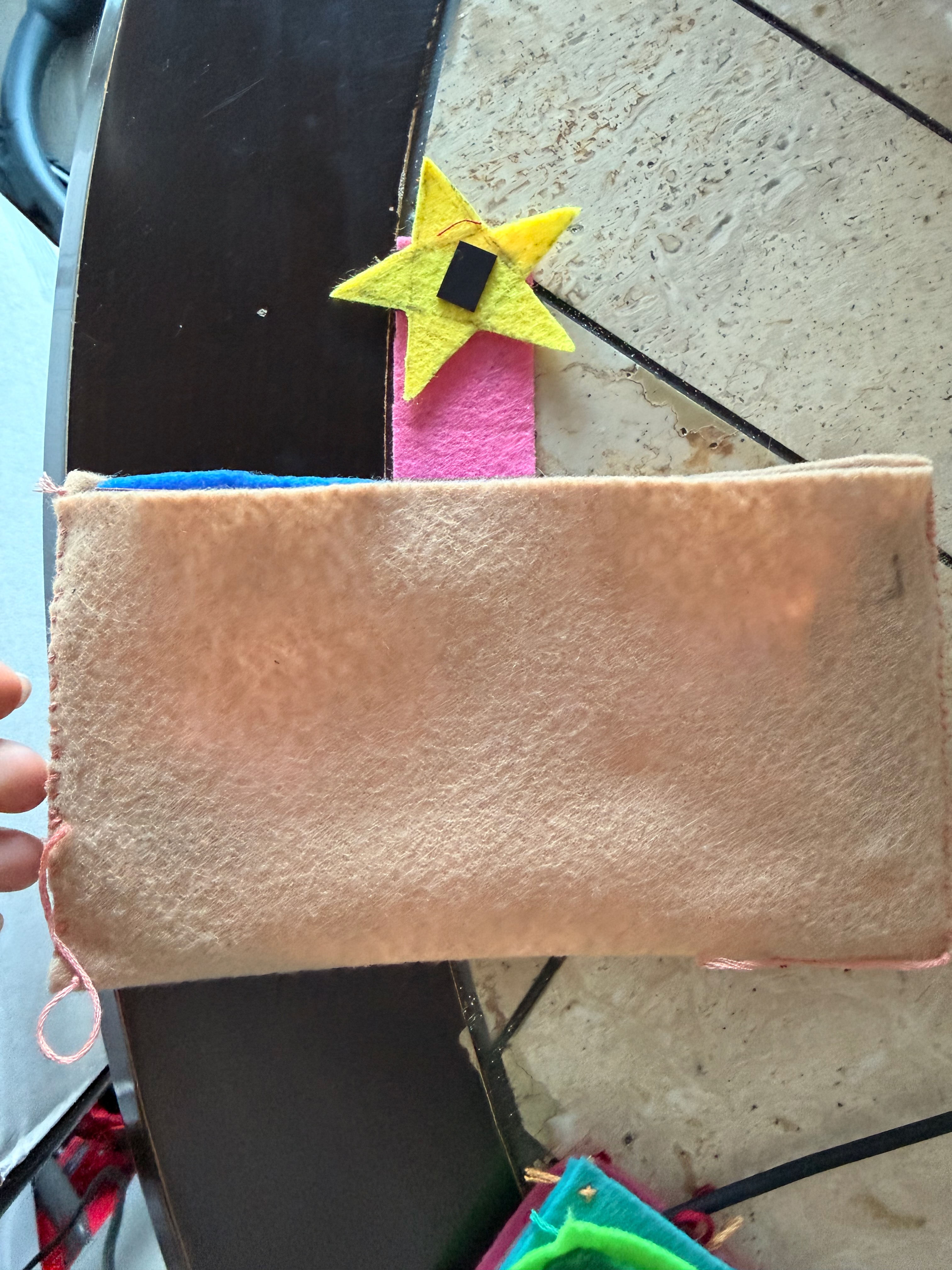 Wearable circuit activated showing light output.